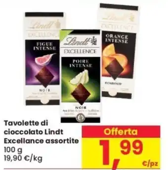 Despar Tavolette di cioccolato Lindt Excellance assortite 100 FIGUE INTENSE offerta