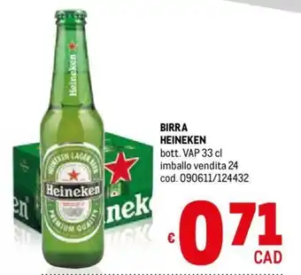 Metro BIRRA HEINEKEN bott. VAP 33 cl offerta