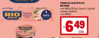 Metro TONNO ALL'OLIO DI OLIVA RIO MARE offerta