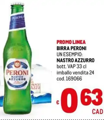 Metro BIRRA PERONI NASTRO AZZURRO bott. VAP 33 cl offerta