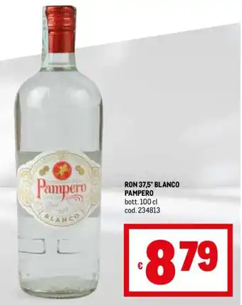 Metro RON 37,5° BLANCO PAMPERO bott. 100 cl offerta