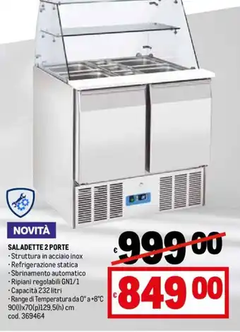 Metro SALADETTE 2 PORTE offerta