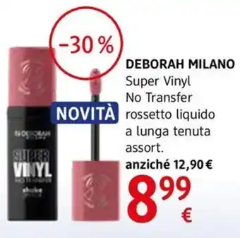 dm drogerie markt DEBORAH MILANO Super Vinyl No Transfer rossetto liquido a lunga tenuta assort. offerta