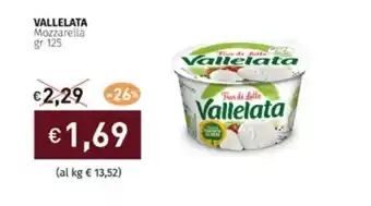 Prezzemolo e Vitale VALLELATA Mozzarella gr 125 offerta