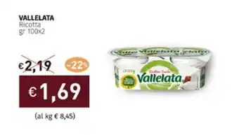 Prezzemolo e Vitale VALLELATA Ricotta gr 100x2 offerta