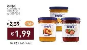 Prezzemolo e Vitale ZUEGG Confetture vari gusti gr 320/330 offerta