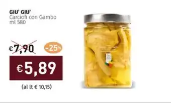 Prezzemolo e Vitale GIU' GIU' Carciofi con Gambo ml 580 offerta