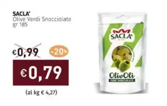 Prezzemolo e Vitale SACLA' Olive Verdi Snocciolate gr 185 offerta