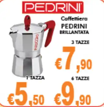 Bernava Caffettiera PEDRINI BRILLANTATA 3 TAZZE offerta