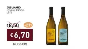 Prezzemolo e Vitale CUSUMANO Insolia, Lucido cl 75 offerta