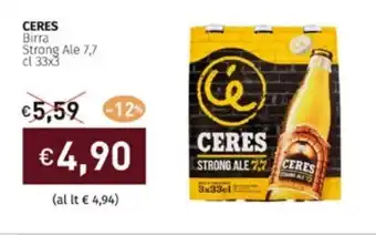 Prezzemolo e Vitale CERES Birra Strong Ale 7,7 cl 33x3 offerta