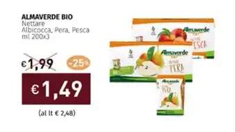 Prezzemolo e Vitale ALMAVERDE BIO Nettare Albicocca, Pera, Pesca ml 200x3 offerta