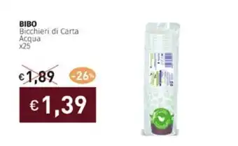 Prezzemolo e Vitale BIBO Bicchieri di Carta Acqua x25 offerta