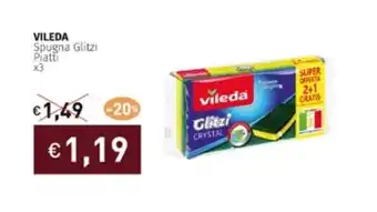 VILEDA Spugna Glitzi Piatti x3