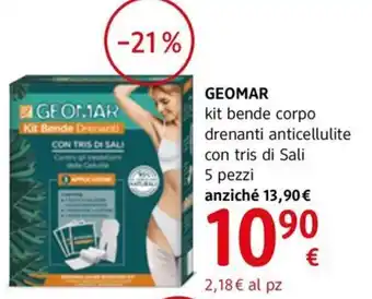 dm drogerie markt GEOMAR kit bende corpo drenanti anticellulite con tris di Sali 5 pezzi offerta