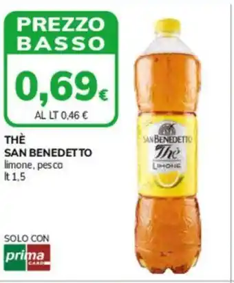 Basko THÈ SAN BENEDETTO limone, pesca lt 1,5 offerta