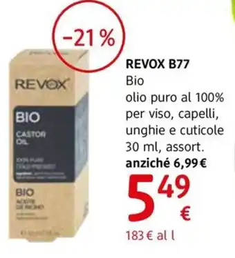 dm drogerie markt REVOX B77 Bio olio puro al 100% per viso, capelli, unghie e cuticole 30 ml, assort. offerta