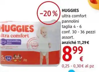 HUGGIES ultra comfort pannolini taglia 4-6 conf. 30-36 pezzi assort.