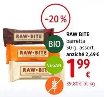 dm drogerie markt RAW BITE barretta 50 g, assort. offerta