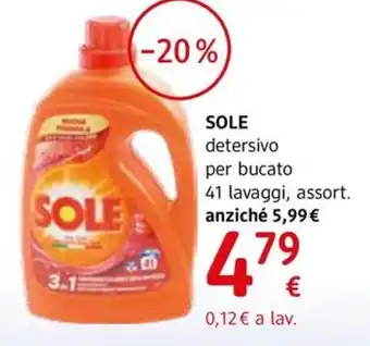 dm drogerie markt SOLE detersivo per bucato 41 lavaggi, assort. offerta