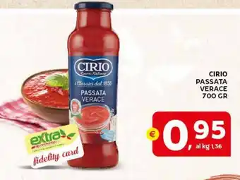 Extra Supermercati CIRIO PASSATA VERACE 700 GR offerta