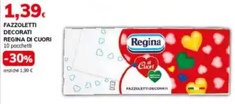 Basko FAZZOLETTI DECORATI REGINA DI CUORI 10 pacchetti offerta