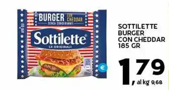 Extra Supermercati SOTTILETTE BURGER CON CHEDDAR 185 GR offerta