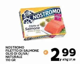 Extra Supermercati NOSTROMO FILETTO DI SALMONE OLIO DI OLIVA/ NATURALE 110 GR offerta