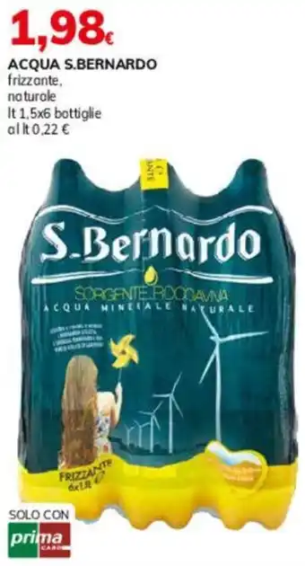 Basko ACQUA S.BERNARDO frizzante, naturale lt 1,5x6 bottiglie offerta