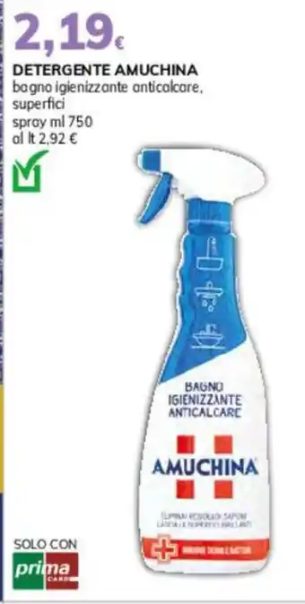 Basko DETERGENTE AMUCHINA bagno igienizzante anticalcare, superfici spray ml 750 offerta