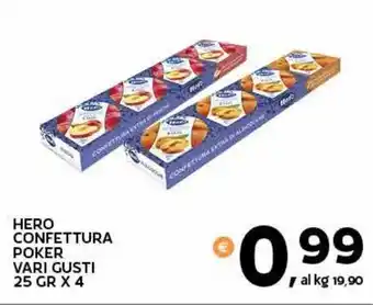 Extra Supermercati HERO CONFETTURA POKER VARI GUSTI 25 GR X 4 offerta