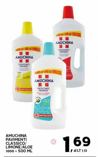 Extra Supermercati AMUCHINA PAVIMENTI CLASSICO/ LIMONE/ALOE 1000 + 500 ML offerta