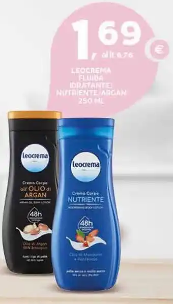 Extra Supermercati LEOCREMA FLUIDA IDRATANTE NUTRIENTE ARGAN 250 ML offerta