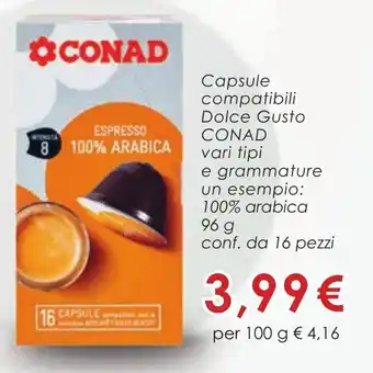 Conad Capsule compatibili Dolce Gusto CONAD offerta