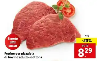 Lidl Fettine per pizzaiola di bovino adulto offerta
