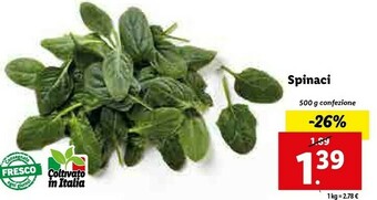 Lidl Spinaci offerta