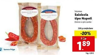 Lidl Salsiccia tipo napoli offerta