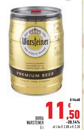 Conad BIRRA WARSTEINER 5 l offerta