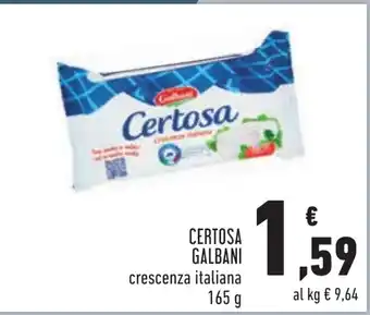 Conad CERTOSA GALBANI crescenza italiana 165 g offerta