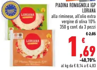 Conad PIADINA ROMAGNOLA IGP LORIANA 350 g offerta