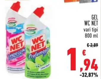 Conad GEL WC NET vari tipi 800 ml offerta