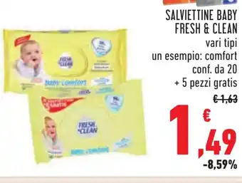 Conad SALVIETTINE BABY FRESH & CLEAN vari tipi offerta