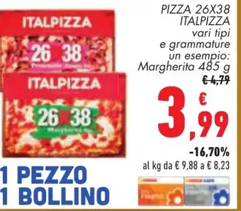 Conad PIZZA 26X38 ITALPIZZA vari tipi 485 g offerta