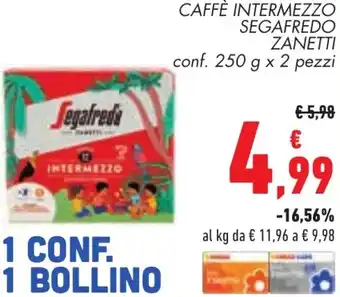 Conad CAFFÈ INTERMEZZO SEGAFREDO ZANETTI conf. 250 g x 2 pezzi offerta