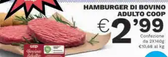 Coop HAMBURGER DI BOVINO ADULTO COOP offerta