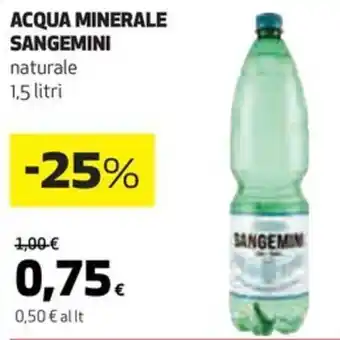 Coop ACQUA MINERALE SANGEMINI naturale 1,5 litri offerta