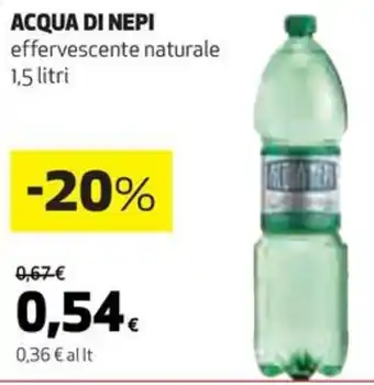 Coop ACQUA DI NEPI effervescente naturale 1,5 litri offerta