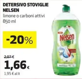 Coop DETERSIVO STOVIGLIE NELSEN limone o carboni attivi 850 ml offerta