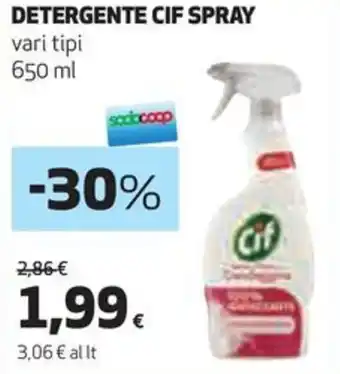 Coop DETERGENTE CIF SPRAY vari tipi 650 ml offerta