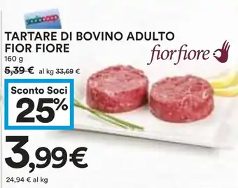 Coop TARTARE DI BOVINO ADULTO FIOR FIORE 160 g offerta